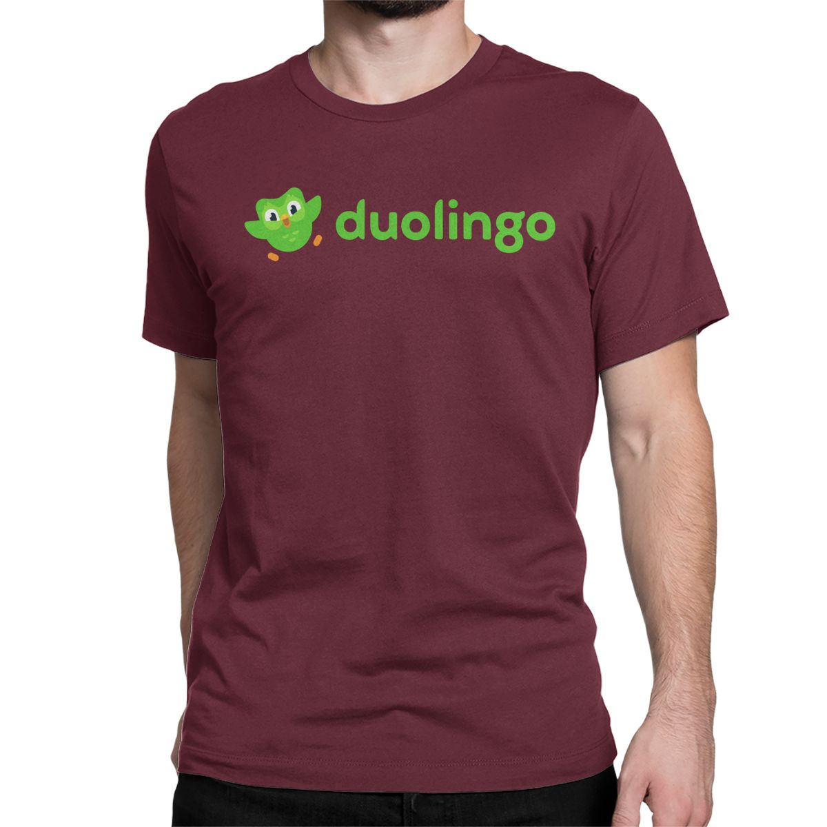 

Футболка Duolingo Чоловіки Жінки Мультяшний Гумор Бавовняні Футболки Круглий Комір Коротка Рукава Футболка Ідея Подарунка Топи S