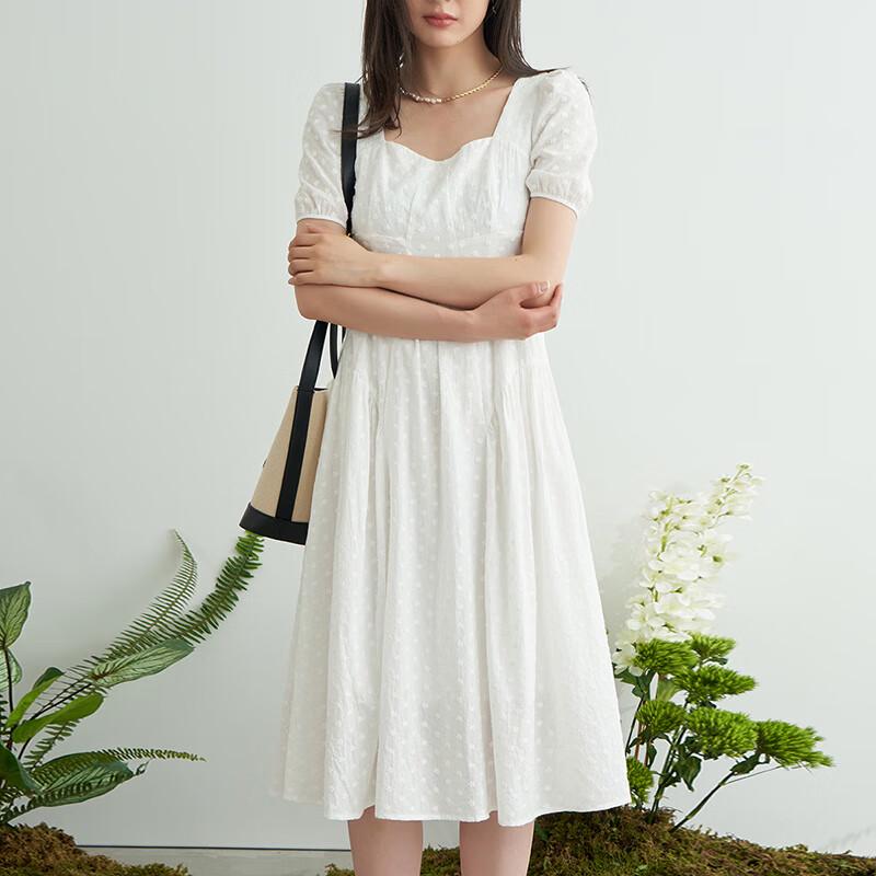 

TaTu Women s Short Sleeve Polka Dot A-Line Midi Dress M