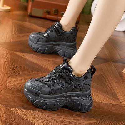 Women's 2025 Autumn Retro Distressed Platform Dad Shoes: Trendy, Height-Increasing, Versatile Footwear