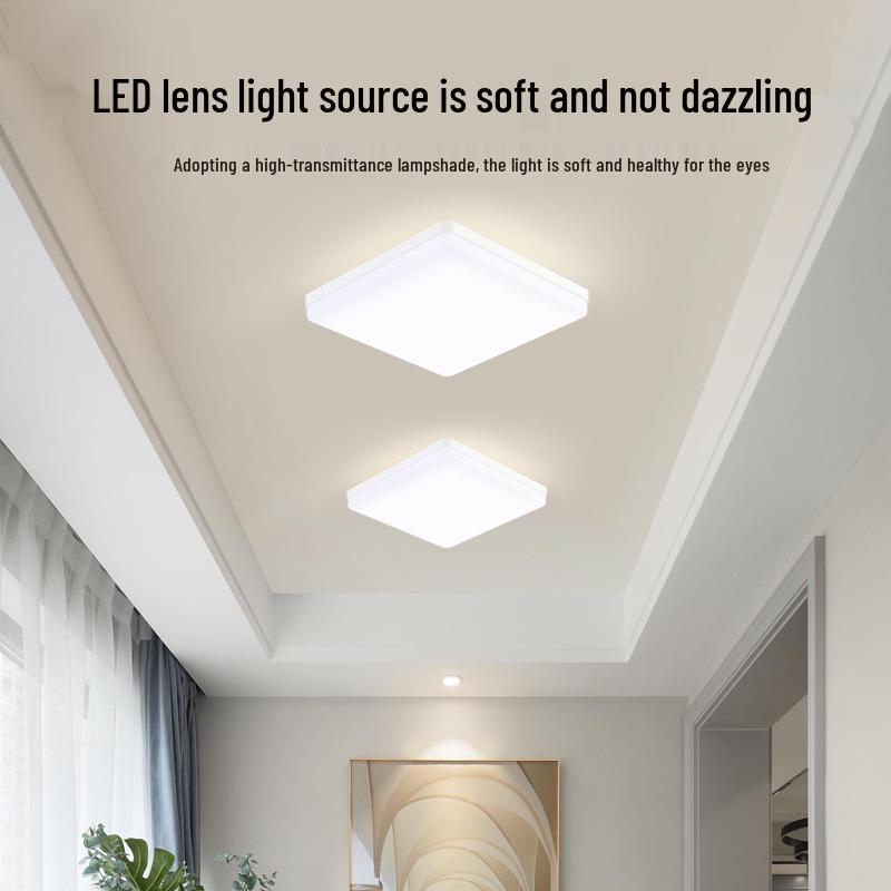 Square LED Panel Light, 300x300mm, Surface-Mounted for Kitchen, Balcony, or Corridor