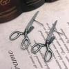 Dark Gothic Vintage Imitation Scissors Exaggerate Stud Earrings for Men Women Goth Punk copper Color Halloween Fashion Zircon