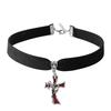 Punk Gothic Skull Cross Necklace With Bat Spider Alloy Pendant For Halloween