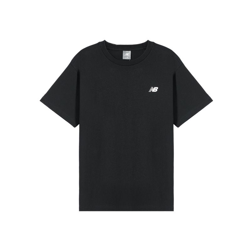 

New Balance NB Черная футболка с коротким рукавом для мужчин и женщин 2025 Лето Новая Спортивная футболка с маленьким логотипом Mt51374 AMT51374-BK/Main drawing 170/92A/M