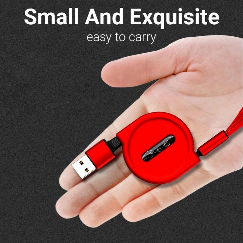 3 In 1 Charging Cable Retractable USB Charge 2.4A Fast Charging For XiaoMi HuaWei Samsung Portable Charging Cable Micro Type-C