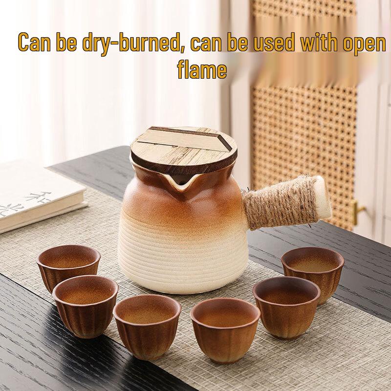 Ceramic Tea Pot & Cup Set for Stove-Side Brewing