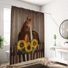 1PC Farm Horse Pattern Printed Shower Curtain, Rural Life Style, Waterproof, with 12 Hooks, Bathroom Showers, Bathtub, Home Use