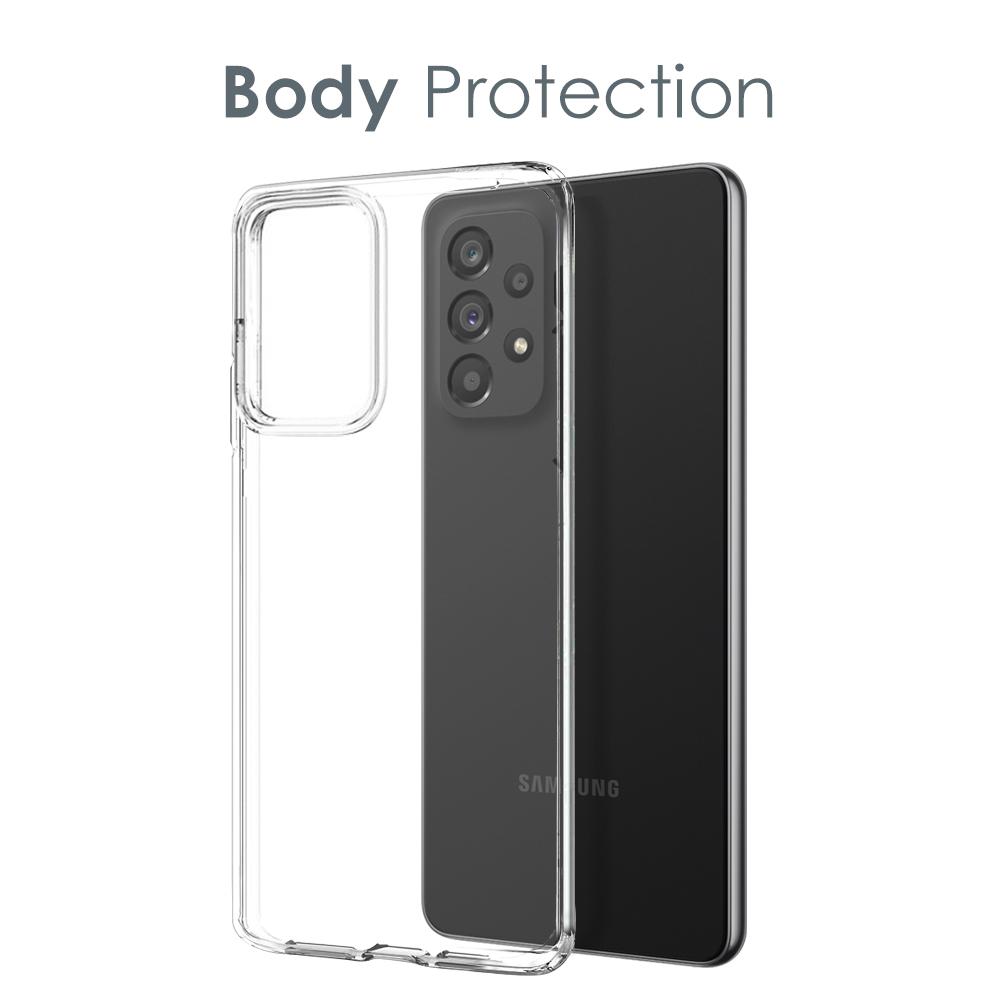 

NORTHJO For Samsung Galaxy A73 5G Soft TPU Cover Protective Phone Case with Tempered Glass Screen Protector A