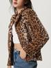Women's European & American INS New Leopard Print Button-Down Lapel Coat