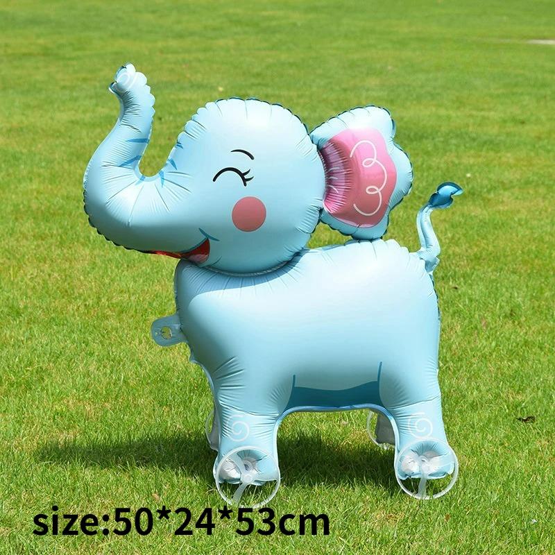 4D Dinosaur Dog Cat Standing Foil Balloons Animals Walking Balloon with Wheel for Kids Birthday Party Decoration Baby Shower