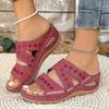Fashion Women Wedge Sandals Orthopedic Open Toe Sandals Vintage Anti-Slip Leather Casual Female Platform Retro Shoes New Slides Women