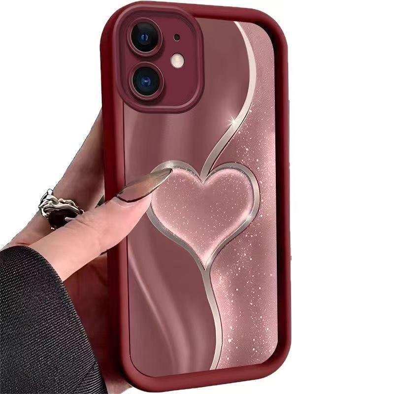 Ginkgo Gold-Plated Love Heart Phone Case for Apple iPhone 16 Pro/1314/1Pro