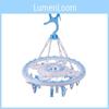 Versatile 20-peg Round Clothing Drying Rack In Blue And Pink For Small Garments