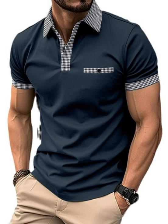 2023 European & American Plaid Men's Sports Polo Shirt
