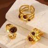 Retro-style Open Ring with Tiger-eye Stone Finger Ring - Fashionable, Elegant and High-end Accessory for Hands