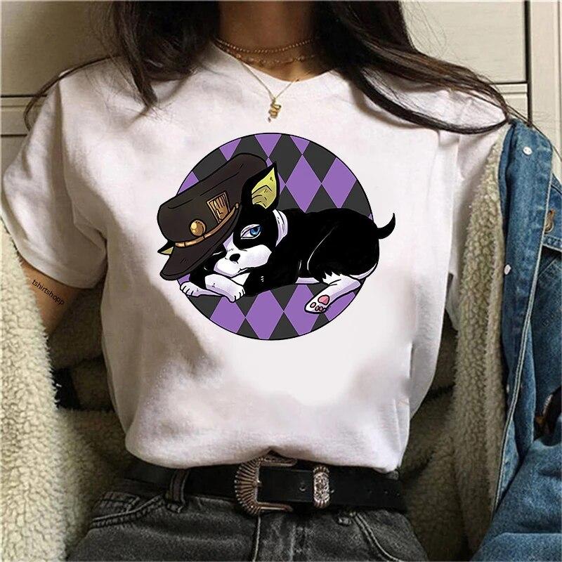 2021 New Jojo Bizarre Adventure T Shirt Women Japan Anime Summer Top T-shirt Golden Experience Ladybug T-Shirt Casual Hip Hop Unisex