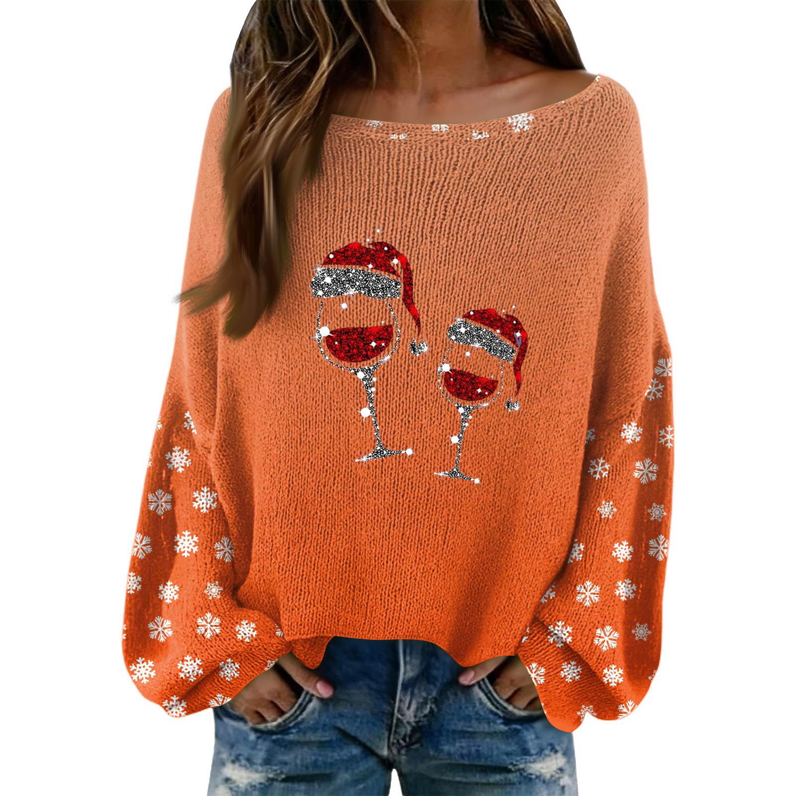 

Женский модный элегантный свитер с длинными рукавами XXL шафрановый