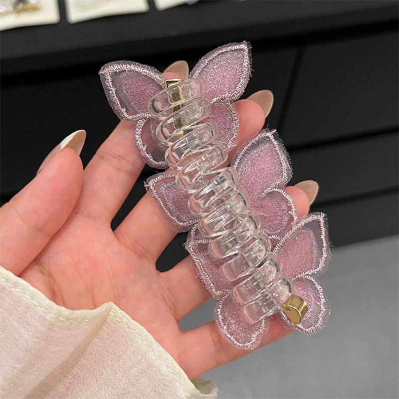 Schmetterling Perle Glattes Haarseil Haarbänder Stirnband Telefondraht Haarbänder Pferdeschwanz Haarseil