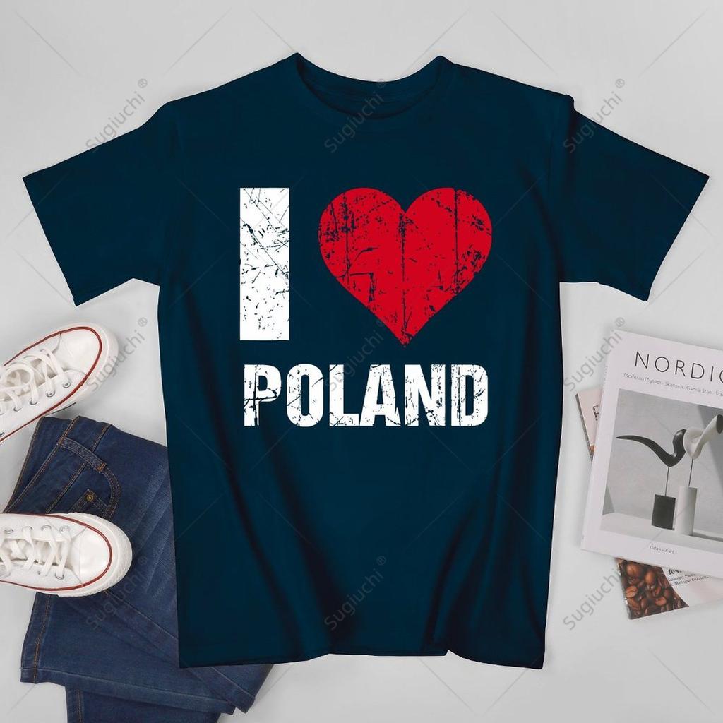 Unisex Unisex Ich liebe Polen Polska Ich liebe Polen Polnisches T-Shirt T-Shirts WoUnisex Jungen 100% Baumwolle T-Shirt