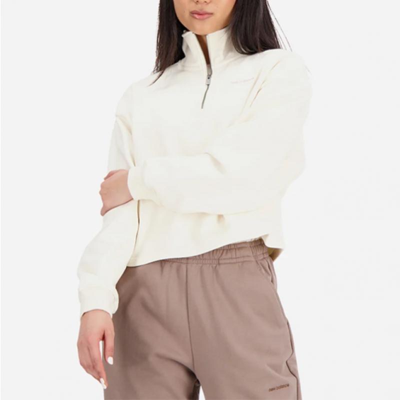 New Balance Women S Athletic Linear Semi Crop Half Zip Up SweatShirt nbncd4S042 25