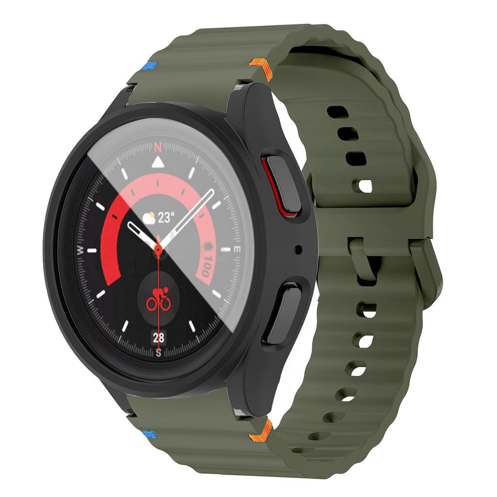 Soft Silicone Strap+PC Case for Samsung Galaxy Watch 7 6 5 4 40 44mm PC Screen Protector Cover Sport Band for Samsung  Watch 7