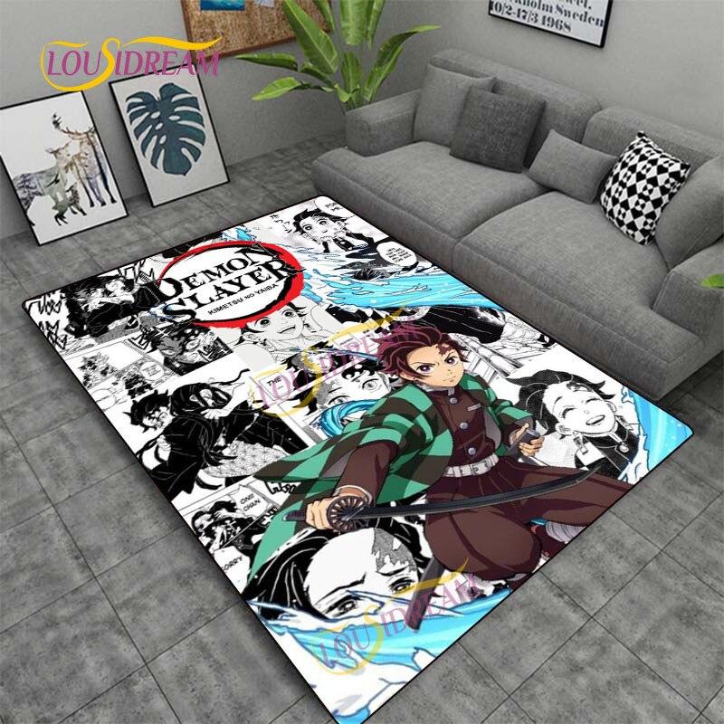Demon Slayer Japan Cartoon Rug Kitchen Mat Bedroom Door Rug Living Room Carpet Children Game Soft Mat