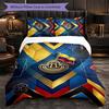 Colombia Football Pattern 3 Pieces Bedding Set Soft Microfiber Duvet Cover with Pillow Cases for Bedroom