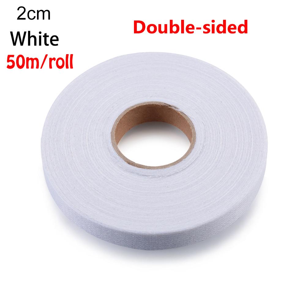 New 1Roll 50m 2/1/1.5cm Double-sided Wonder Web Iron On Hemming Tape Adhesive Fabric Roll Clothes Sewing Apparel Turn Up Hem