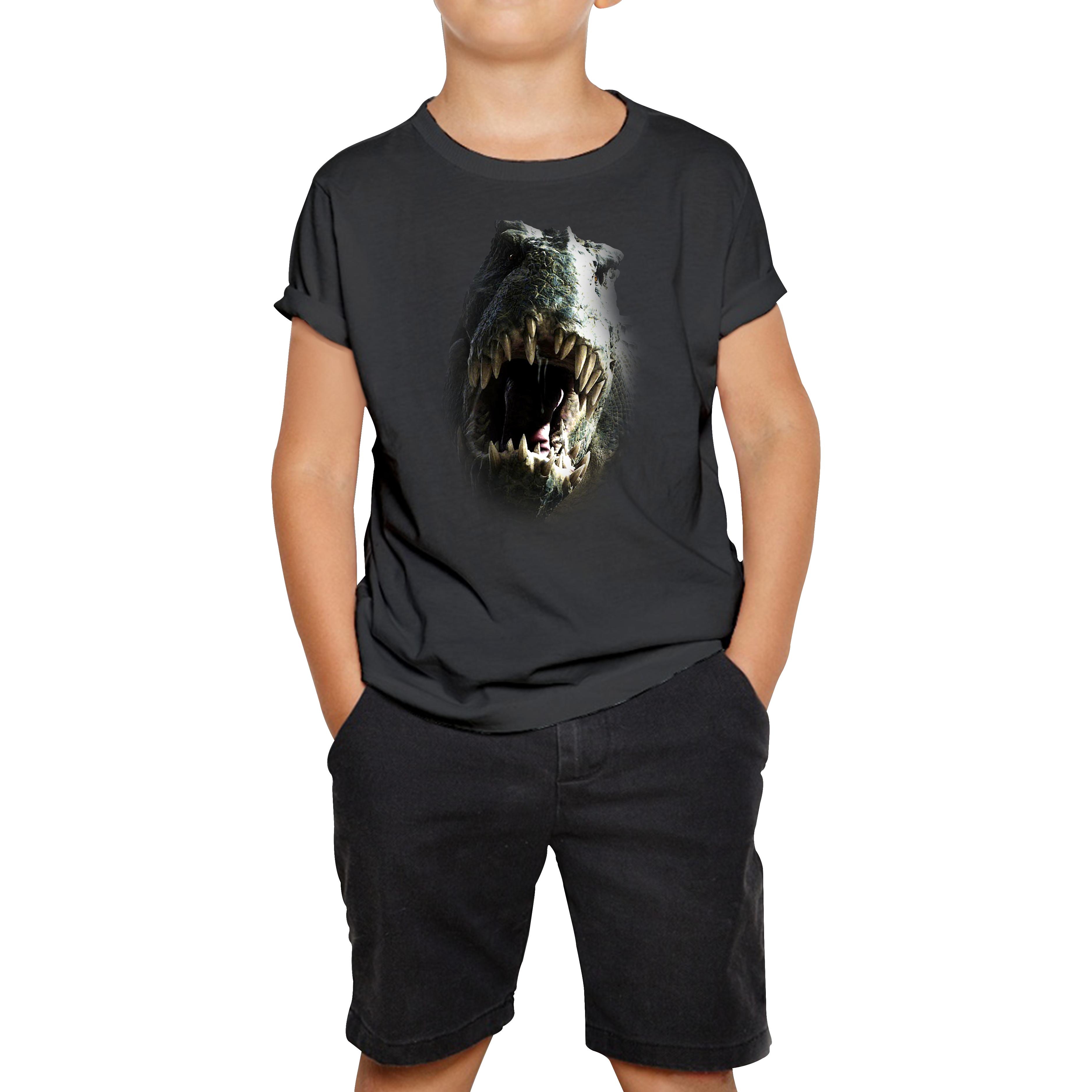 Tyrannosaurus T-rex Roaring Face Kids T Shirt 100