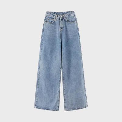 High Waist Korean Style Wide-Leg Slim Jeans for Women