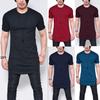 T-shirt da uomo ultra-comoda con orlo curvo e zip laterale in misto cotone premium