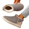 Winter new warm plaid round head snow boots women's velvet short cotton shoes women