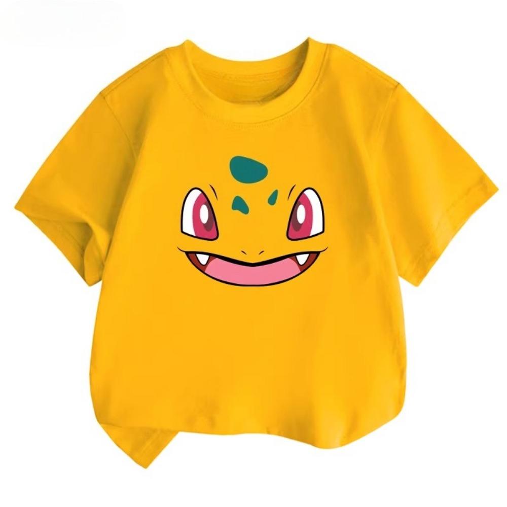 Potdemiel Pikachu Print  Children's T-Shirt, New Summer Style, Casual, Comfortable, and Breathable Children's Top