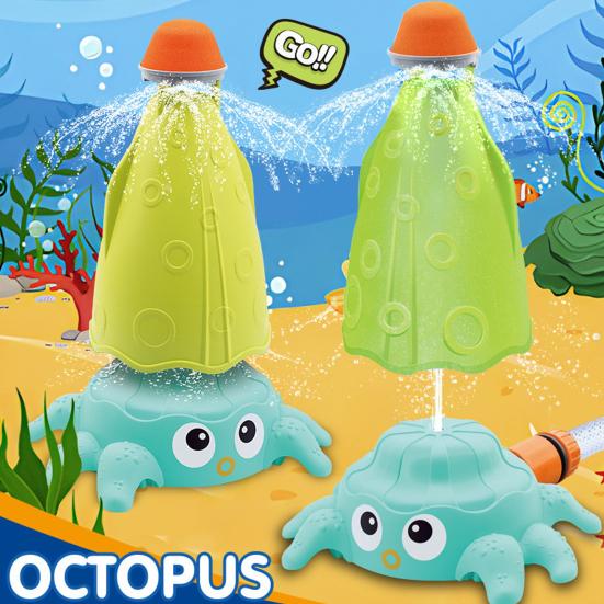 

Іграшка-спрей для води у вигляді восьминога для дітей, обертовий на 360 градусів розпилювач-ракета, літня водна іграшка для малюків, хлопчиків, дівчаток зелений