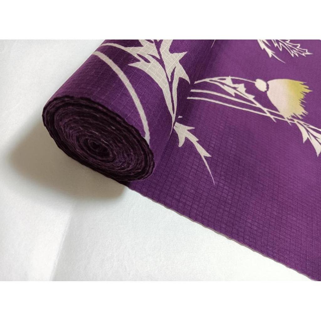 Used Final Price | Sansho | Yukan-dan | Tokyo Honzome Cotton Koubai Yukata Fabric & Ibiyagi Obi-dome