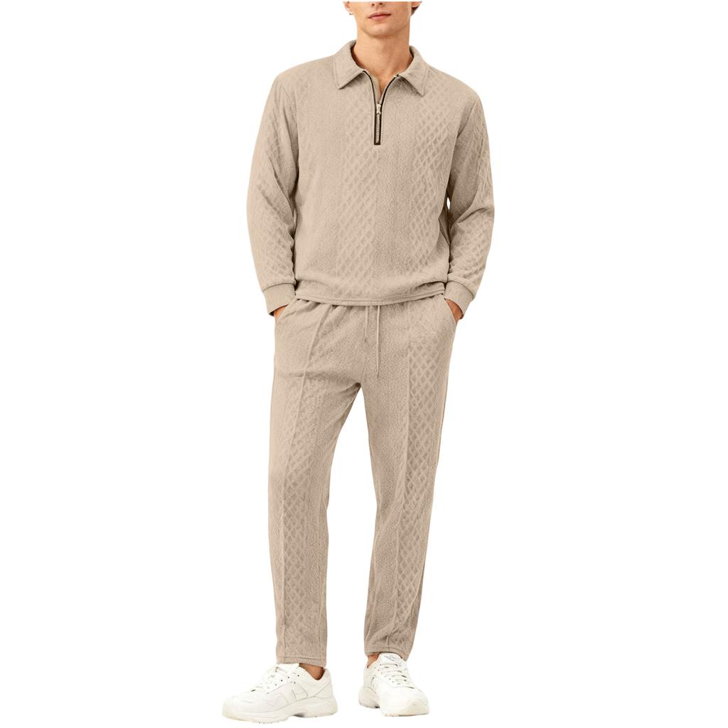 Herren  Freizeit  Umlegekragen  Lange Ärmel  Hose  Set