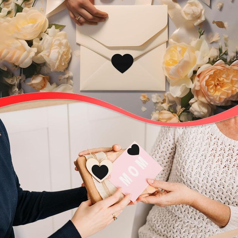 500pcs/roll Heart Stickers Roll Valentine's Day Love Shape Labels Removable for Craft Envelopes Boxes Gift Tags Bags Wedding
