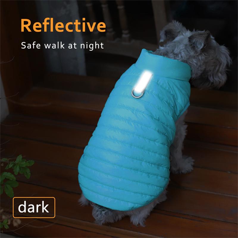 Padded Dog Coat Cold Weather Warm Fleece Lining Puffy Dog Jacket Vest Waterproof Windproof Dog Apparel for Small Large Puppies
