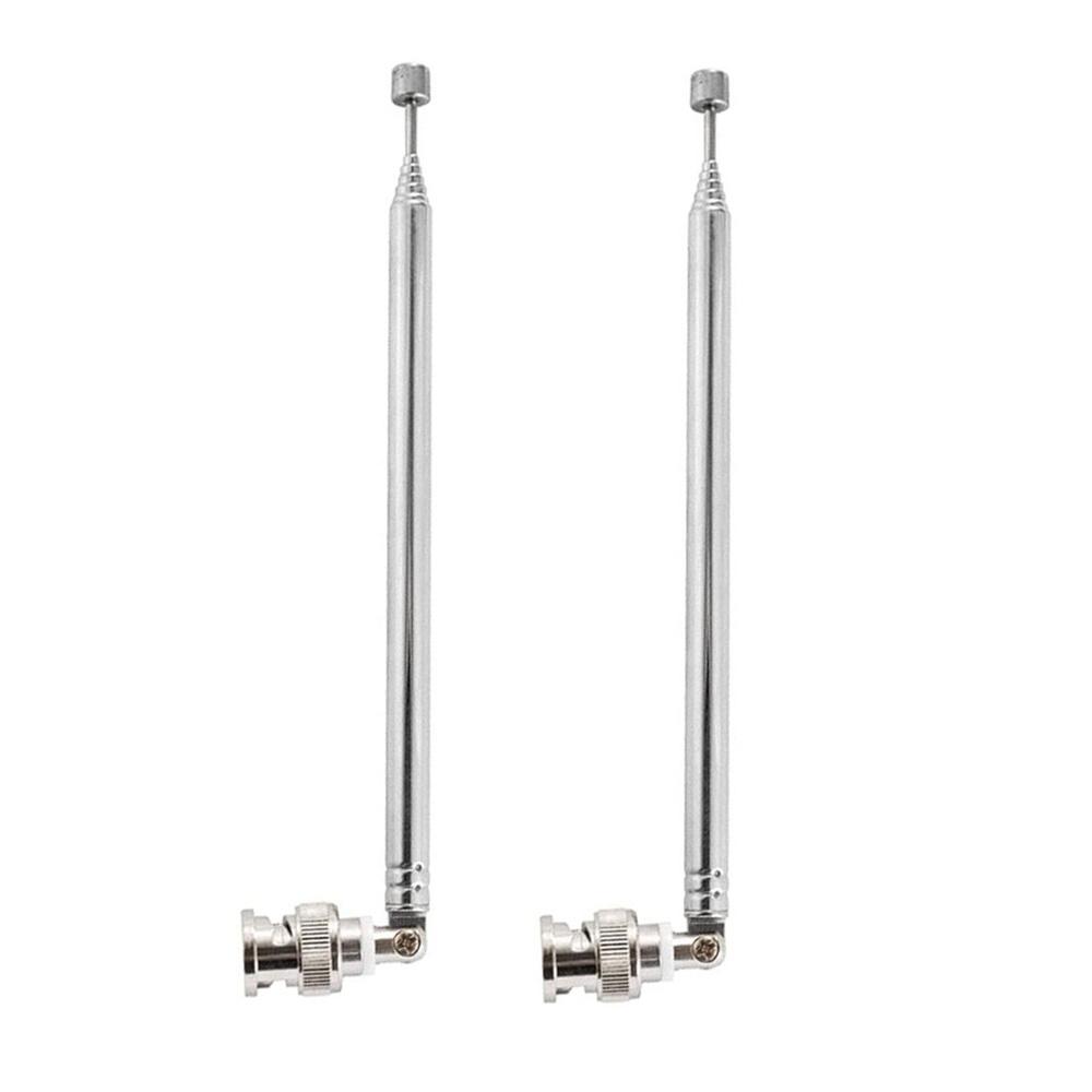 2pcs 7 Sections Telescopic Antenna BNC Connector For Radio Scanner/VHF/UHF/AM/FM
