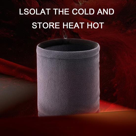 2Pcs/Set Unisex Cycling Cap Set Solid Color Double Layer Velvet Warm Hat Adjustable Drawstring Neck Gaiter Set