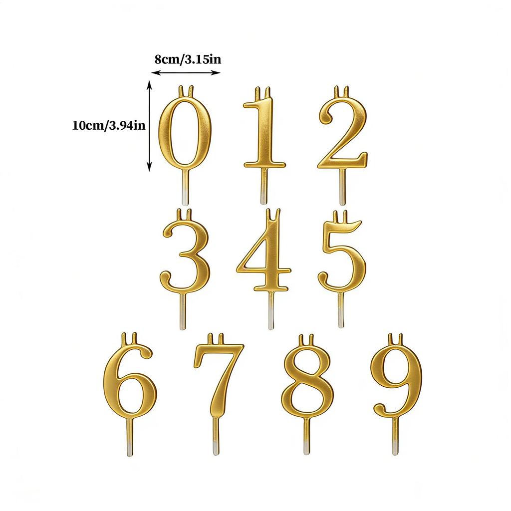 0-9 Number Steady Birthday Cake Topper Decorations Birthday Cake Candle Holder Metal Number Candle Holders For Birthday Wedding