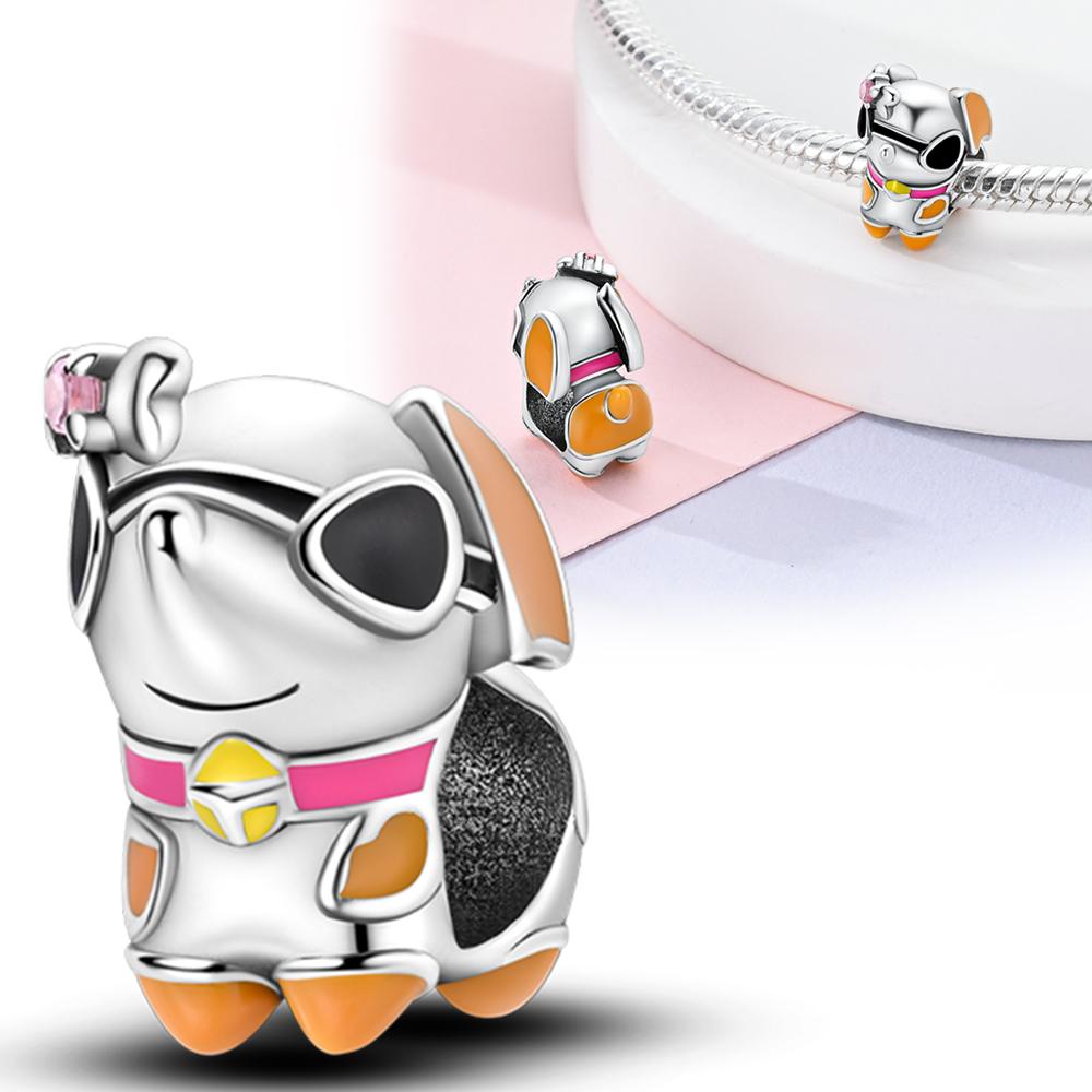 

Original Charms Copper Cool And Cute Pet Dog Pendant Beads Fit Charms Plata Bracelets For Women Women Jewelry Making Diy