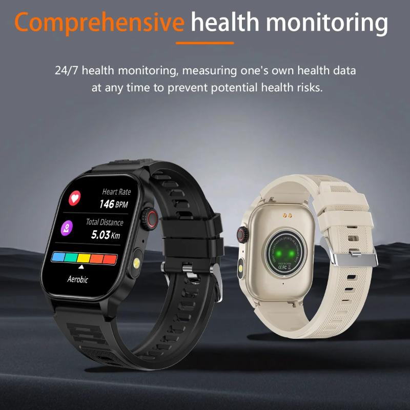 2025 Nowy Męski Smartwatch Latarka 2.01" HD Duży Ekran Głos AI Połączenie Bluetooth Zegarki Sportowe Monitor Zdrowia Smartwatch Kobiety