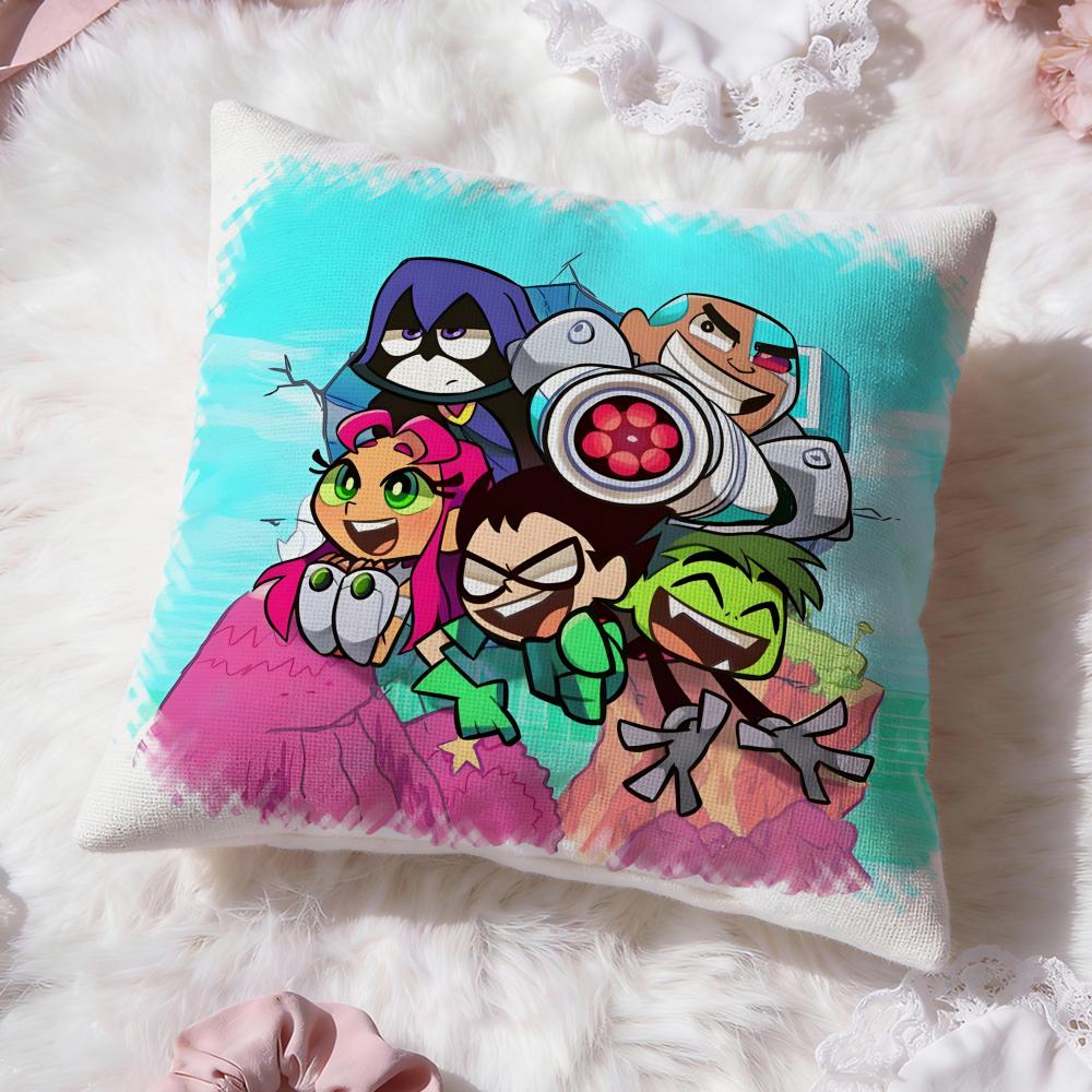 anime Teen Titans Go Cushion Cover Premium Comfort Reversible Pillow Cove -Two in One Design for Any Room & Car Interior