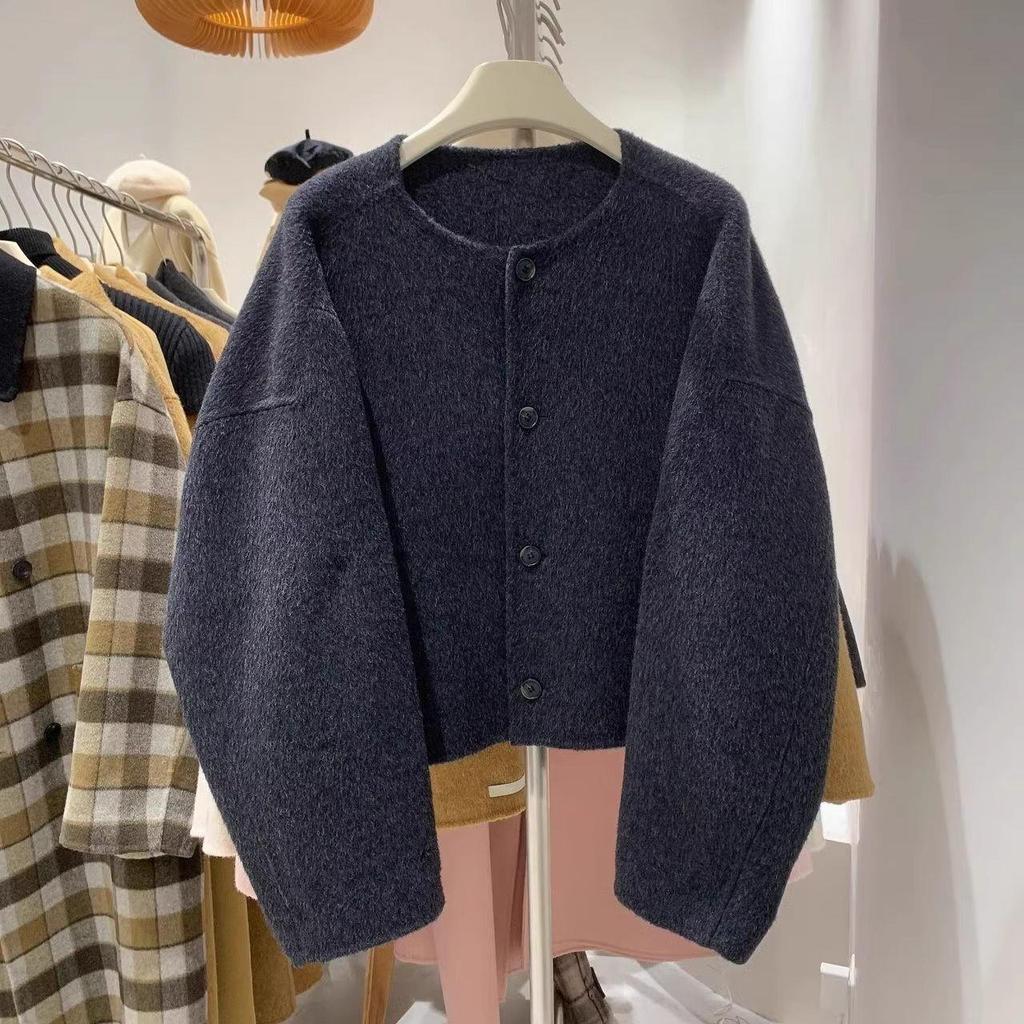 Petite Women's 2025 Winter Woolen Cardigan-Style Short Coat