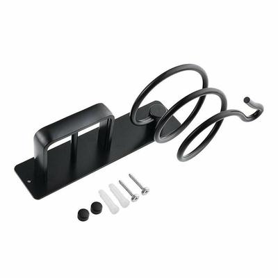 Wall Mounted Bathroom Black Hair Dryer Stand Aluminum Hair Straightener Storage Accessories for Bathroom Shelves | Bathroom Shelves