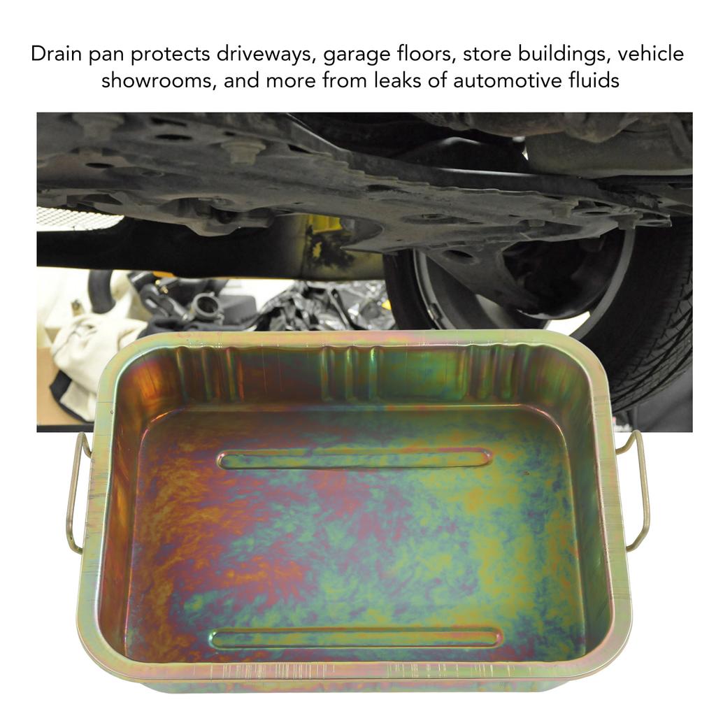 Galvanized Oil Drip Tray Pan Professional Metal Drain Container Auto Repair Tool for Vehicle