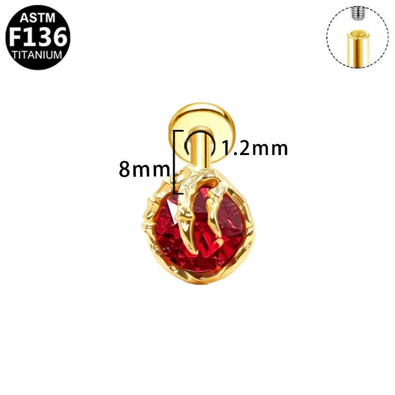 Titanium Heart Bat Wing Ear Stud Piercing Earring, Fashionable and Sweet European-Korean Style.