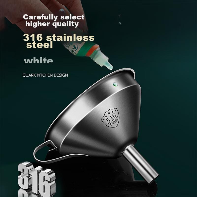 Jekero Thickened 316 Stainless Steel Funnel with Detachable Strainer, Food-Grade Large Size Kitchen Oil And Wine Funnel