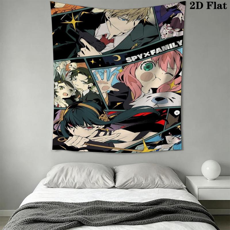 SPY×FAMILY Wall Tapestry Aesthetic Wall Hanging Printed Fabric Blanket Decorative Tapestries for Bedroom Living Room Home Decor