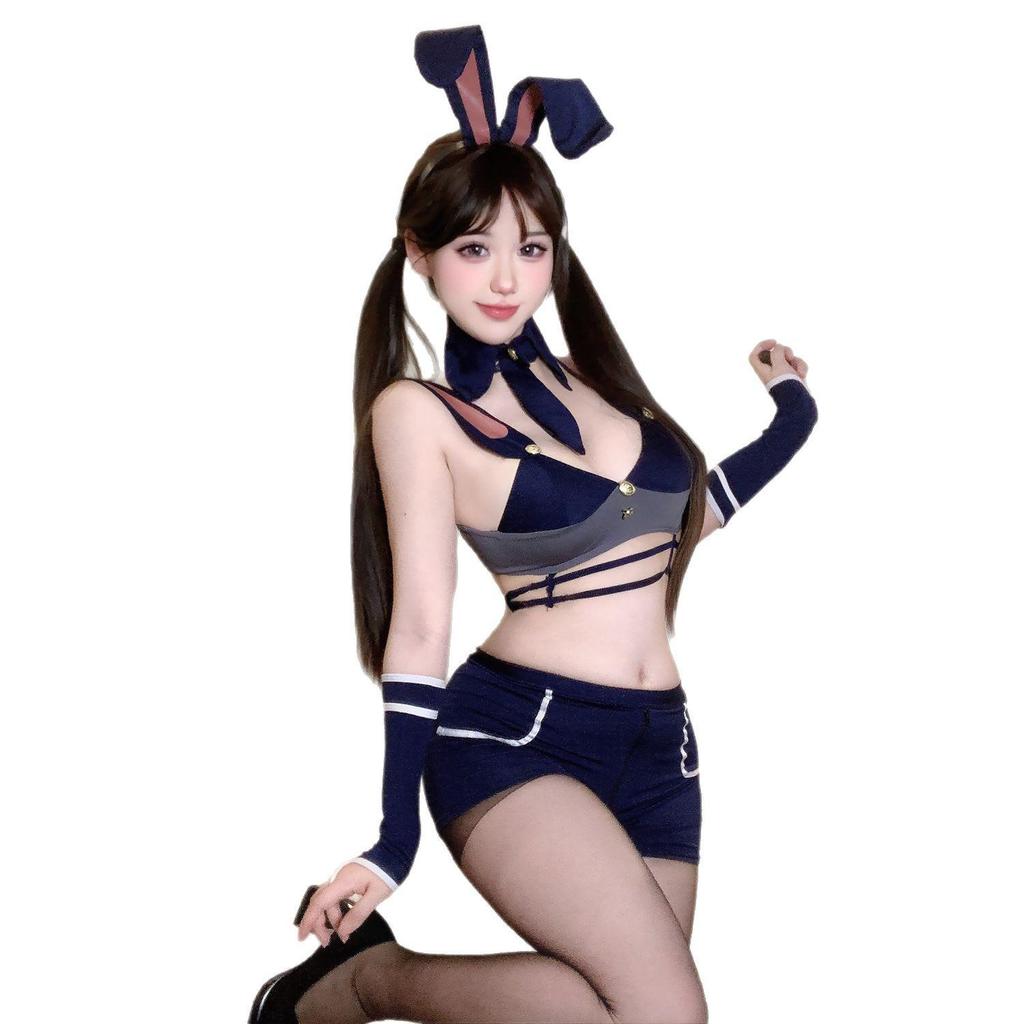 Cosplay coniglio poliziotto sexy: Set di Lingerie a Cavallo Aperto